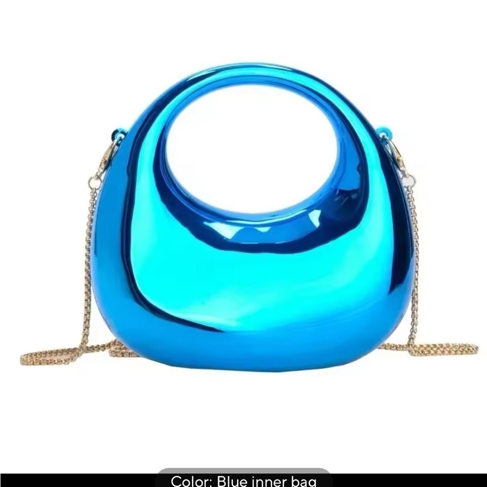 Blue Metallic Women's mini Bag. Can be styled so many ways. - Picture 4 of 4